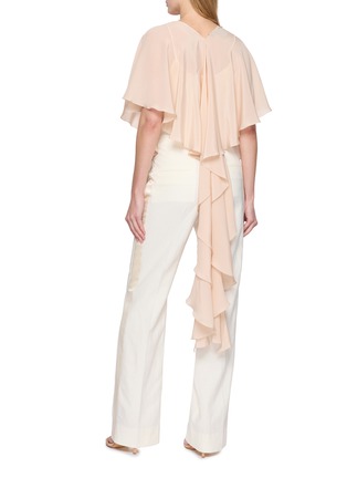 Back View - Click To Enlarge - SHARON WAUCHOB - Mila Draped Silk Chiffon Cape