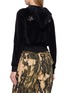 Back View - Click To Enlarge - SPORTY & RICH - Signature Logo Krystal Zip-up Hoodie