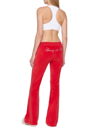 Back View - Click To Enlarge - SPORTY & RICH - Signature Logo Krystal Sweatpants