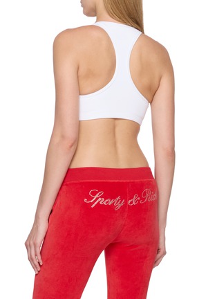Back View - Click To Enlarge - SPORTY & RICH - Signature Logo V-neck Athletic Bra