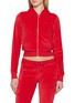 SPORTY & RICH Signature Logo Krystal Zip-up Hoodie