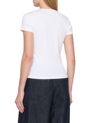 Back View - Click To Enlarge - SPORTY & RICH - Signature Logo Krystal T-shirt