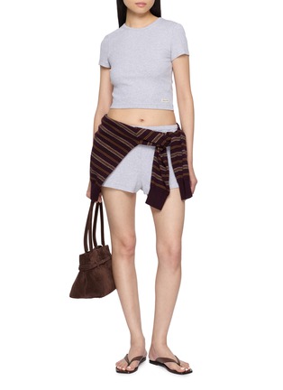 Figure View - Click To Enlarge - SPORTY & RICH - Signature Logo Ribbed House Shorts