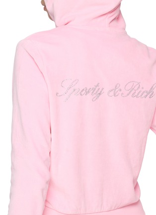  - SPORTY & RICH - Logo Krystal Zip Up Hoodie