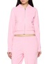 SPORTY & RICH Logo Krystal Zip Up Hoodie