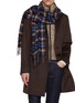 Figure View - Click To Enlarge - PIACENZA 1733 - Windowpane Silk Cashmere Scarf
