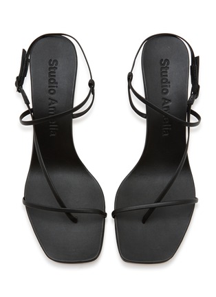 Detail View - Click To Enlarge - STUDIO AMELIA - 70 Cross Front Leather Sandals