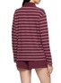 Back View - Click To Enlarge - SPORTY & RICH - Logo Embroidered Striped Easy Polo Shirt