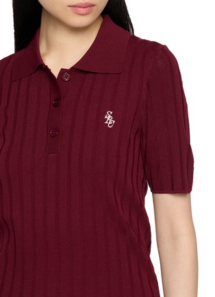  - SPORTY & RICH - Logo Embroidered Knit Polo Shirt