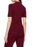 Back View - Click To Enlarge - SPORTY & RICH - Logo Embroidered Knit Polo Shirt