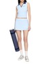Figure View - Click To Enlarge - SPORTY & RICH - Logo Print Contrast Piping Court Skirt