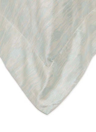 Detail View - Click To Enlarge - FRETTE - Luxury Sway Jacquard Square Pillow Cover — Milk Sea Foam