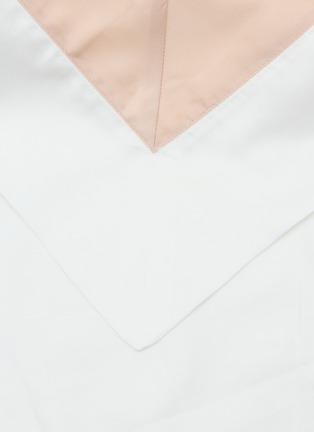 Detail View - Click To Enlarge - FRETTE - Sateen Breeze Border King Size Duvet Cover Set — Milk/Misty Blush