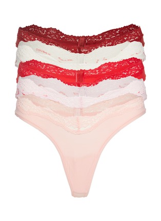 Main View - Click To Enlarge - SKIMS - Fits Everybody Lace Dipped Thong Pack — Set Of 5