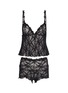 SKIMS Stretch Lace Triangle Cami And Shorts Set