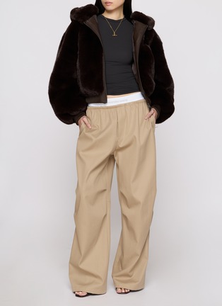 Back View - Click To Enlarge - SKIMS - Faux Fur Zip Up Jacket