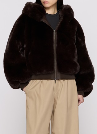 Figure View - Click To Enlarge - SKIMS - Faux Fur Zip Up Jacket