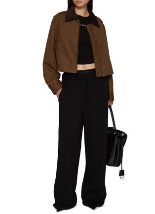 Back View - Click To Enlarge - SKIMS - Cotton Fleece Double Waistband Pants