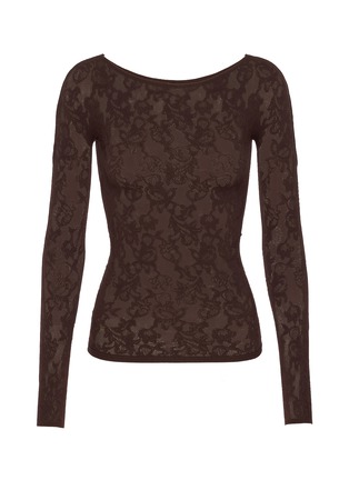 Main View - Click To Enlarge - SKIMS - Knit Lace Boatneck Top