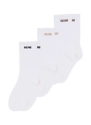 Main View - Click To Enlarge - SKIMS - Ribbed Crew Logo Sock — Set Of 3