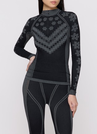 Figure View - Click To Enlarge - SKIMS - First Layers Half Zip Long Sleeve Top