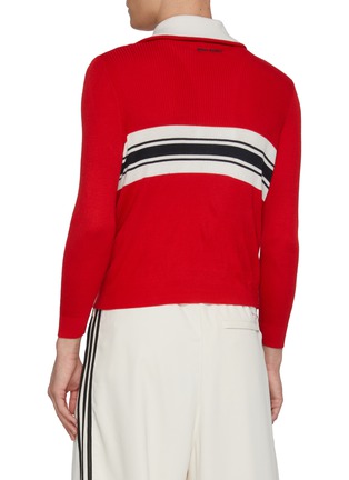 Back View - Click To Enlarge - ADIDAS - x Wales Bonner Striped Knit Track Top