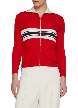 Main View - Click To Enlarge - ADIDAS - x Wales Bonner Striped Knit Track Top