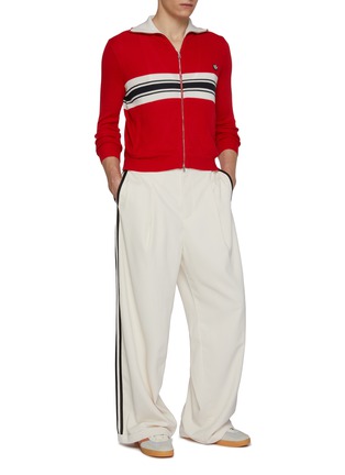 Figure View - Click To Enlarge - ADIDAS - x Wales Bonner Striped Knit Track Top