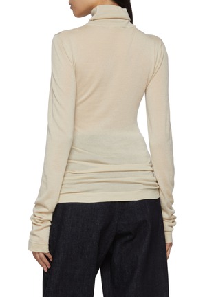 Back View - Click To Enlarge - BARENA - Turtleneck Fine Wool Silk Knit Top
