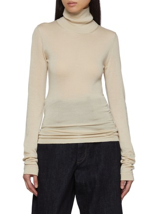 Main View - Click To Enlarge - BARENA - Turtleneck Fine Wool Silk Knit Top