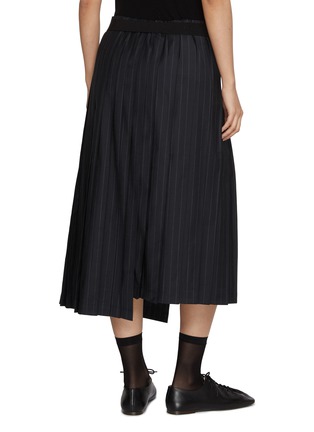 Back View - Click To Enlarge - NACKIYÉ - Joan Asymmetric Pleated Striped Skirt