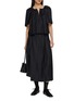 Figure View - Click To Enlarge - NACKIYÉ - Joan Asymmetric Pleated Striped Skirt