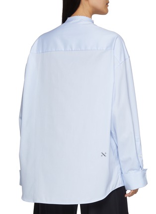 Back View - Click To Enlarge - NACKIYÉ - Oversized Pleated Cotton Tux Shirt