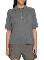 NACKIYÉ | Short Sleeve Wool Silk Knit Polo Top | Women | Lane Crawford