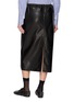 Back View - Click To Enlarge - NACKIYÉ - Runway Elasticated Waist Leather Midi Skirt