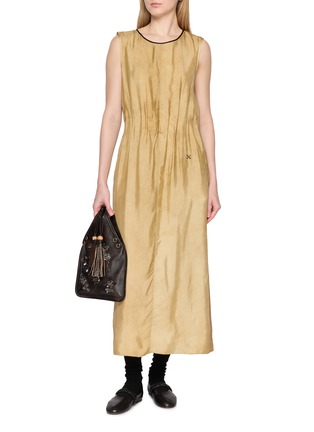 Figure View - Click To Enlarge - NACKIYÉ - Golightly Exposed Back Ribbon Tie  Maxi Dress