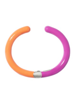 Main View - Click To Enlarge - MARLA AARON - Tacky Fuschia Enamel Sterling Silver Hinged Cuffling — Size 6.5-7