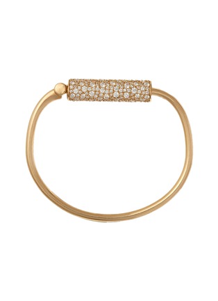 Main View - Click To Enlarge - MARLA AARON - Stoned Trundle Lock 18K Gold Diamond Bracelet