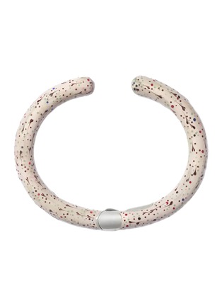 Main View - Click To Enlarge - MARLA AARON - Lawrence Enamel Sterling Silver Hinged Cuffling — Size 6-6.5