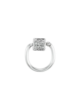 Main View - Click To Enlarge - MARLA AARON - Embossed Chubby Trundle Lock Sterling Silver Ring — Size US 5.5