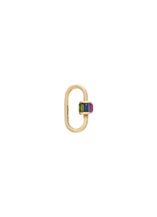 Main View - Click To Enlarge - MARLA AARON - Medium Total Baguette ROYGBV Stones 14K Gold Ruby Amethyst Sapphire Tourmaline Lock