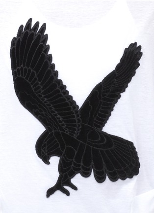 Detail View - Click To Enlarge - STELLA MCCARTNEY - Velvet eagle appliqué cotton T-shirt