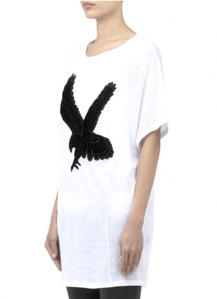 Front View - Click To Enlarge - STELLA MCCARTNEY - Velvet eagle appliqué cotton T-shirt