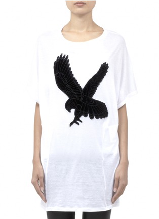 Main View - Click To Enlarge - STELLA MCCARTNEY - Velvet eagle appliqué cotton T-shirt