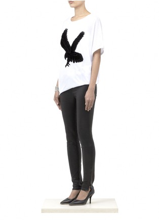 Figure View - Click To Enlarge - STELLA MCCARTNEY - Velvet eagle appliqué cotton T-shirt