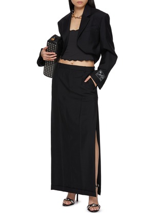 Figure View - Click To Enlarge - ALEXANDERWANG - Tailored Side Slit Maxi Skirt