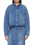 Main View - Click To Enlarge - ALEXANDERWANG - Cropped Faded Fold Lines Denim Shirt