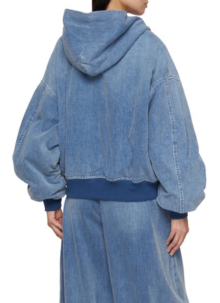 Back View - Click To Enlarge - ALEXANDERWANG - Oversized Denim Hoodie