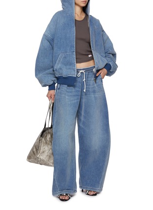 Figure View - Click To Enlarge - ALEXANDERWANG - Oversized Denim Hoodie