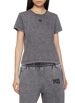 Main View - Click To Enlarge - ALEXANDERWANG - Shrunken Puff Print Logo Cotton T-Shirt